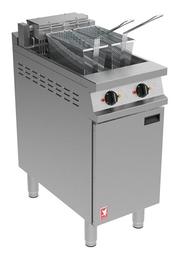 Falcon Dominator Plus E3845F Twin Pan Twin Basket Fryer with Filtration